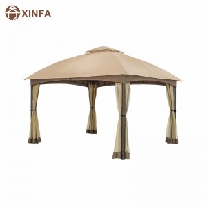 10x 12 Gazebo de dôme de patio w/mosquitonet, haut de gamme à deuxniveaux pour la pelouse du jardin d\'arrière-cour