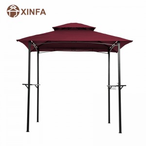 8 \\\\ \'x 5 \\\\\' Gazebo à canopée GARILL BAGNEBO Patio extérieur Barbeco Shelter avec cadre en acier robuste, rouge