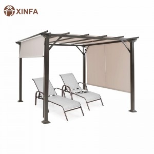 10 \\\\ \'x 10 \\\\\' Pergola extérieur, structure de teinte de meubles de patio, gazebo pergola en acier extérieur avecnuances de canopée rétractables