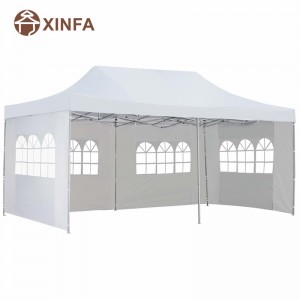 10x 20 pieds pop-up Party Party Wedding Gazebo Tent Shelter avec 4 murs latéraux amovibles blancs